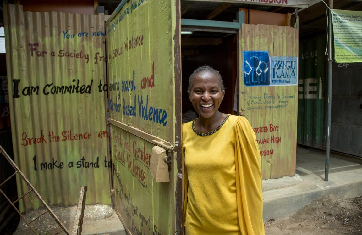 Wangu Kanja of the Wangu Kanja Foundation, an ActionAid partner organisation in Kenya supporting women who have experienced gender-based violence.