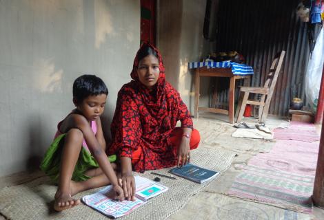 Tamanna is helping her younger sister with her studies