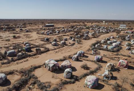 Aerial photograph of Giro-Sumo IDP camp , Somaliland.