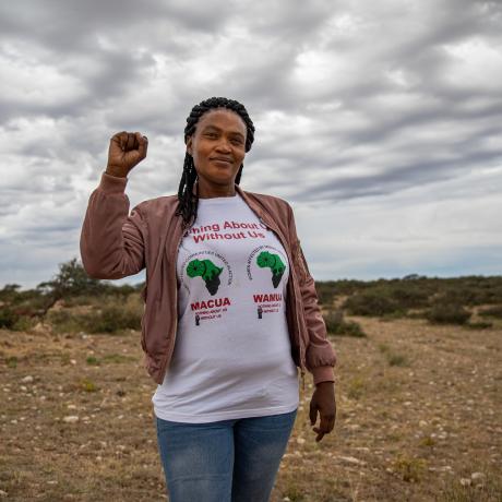 Tuduetso Sebake is a community activist for ActionAid partner Women Affected by Mining United in Action (WAMUA)