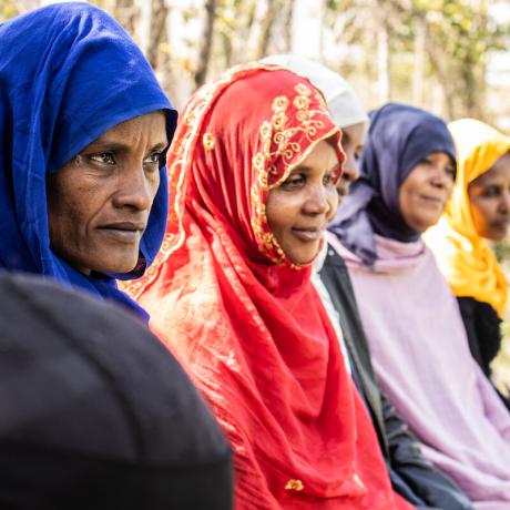 Zinet, Mulu, and Shibash (left to right) Combatting modern slavery project 