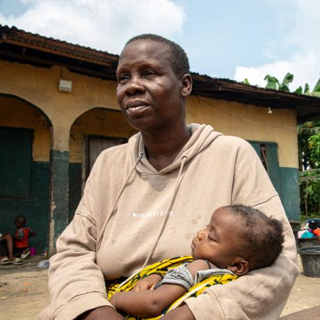 Alice, a 59-year-old grandmother from Iwirikan shows the physical impacts of Shell's destructive activities 