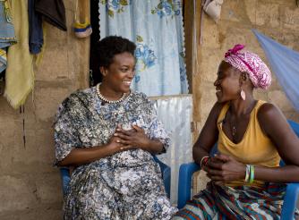 Actress Wunmi Mosaku meets Dakpaama, a survivor of violence