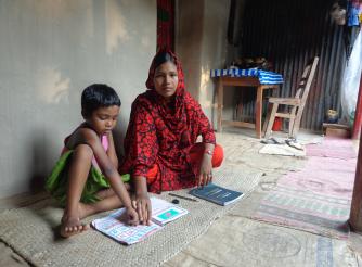 Tamanna is helping her younger sister with her studies