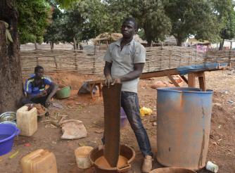 A traditional gold mining site in Senegal