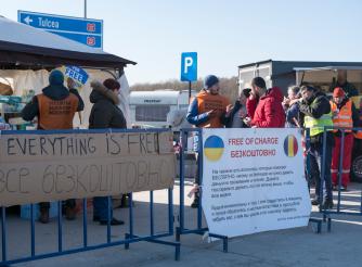 General scenes Isaccea entry point on Romanian border 