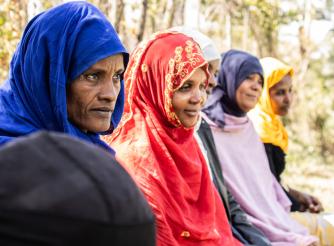 Zinet, Mulu, and Shibash (left to right) Combatting modern slavery project 