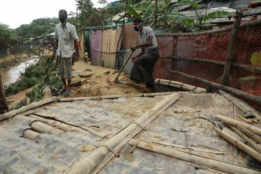 Flooding in Rohingya camps, Cox's Bazar.