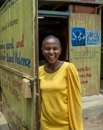 Wangu Kanja of the Wangu Kanja Foundation, an ActionAid partner organisation in Kenya supporting women who have experienced gender-based violence.